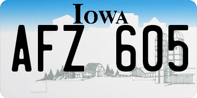 IA license plate AFZ605