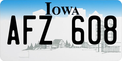 IA license plate AFZ608