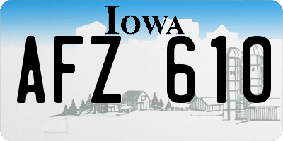 IA license plate AFZ610