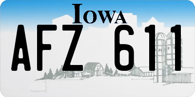 IA license plate AFZ611