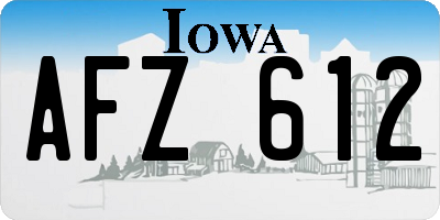 IA license plate AFZ612