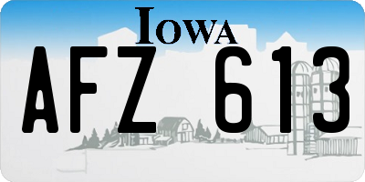 IA license plate AFZ613