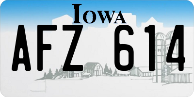IA license plate AFZ614