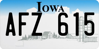 IA license plate AFZ615