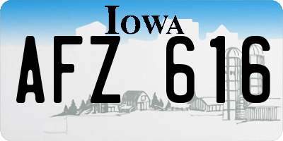 IA license plate AFZ616