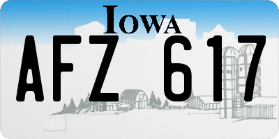 IA license plate AFZ617