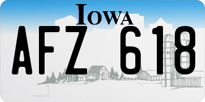 IA license plate AFZ618