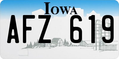 IA license plate AFZ619