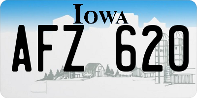 IA license plate AFZ620