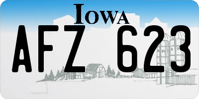 IA license plate AFZ623