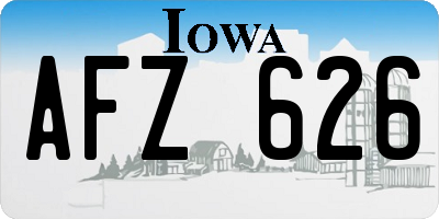 IA license plate AFZ626