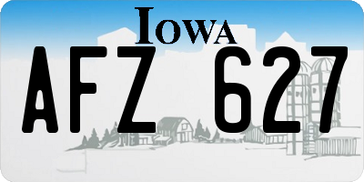 IA license plate AFZ627