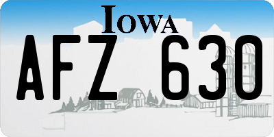 IA license plate AFZ630