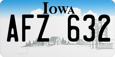 IA license plate AFZ632