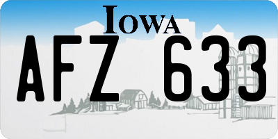 IA license plate AFZ633