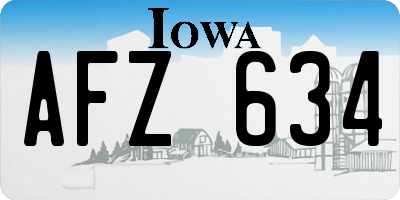 IA license plate AFZ634