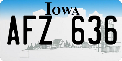 IA license plate AFZ636