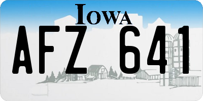 IA license plate AFZ641
