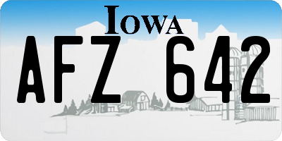 IA license plate AFZ642