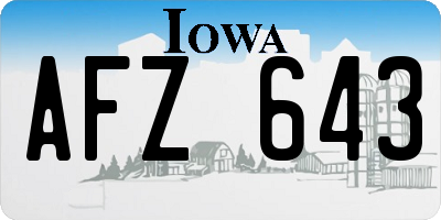 IA license plate AFZ643
