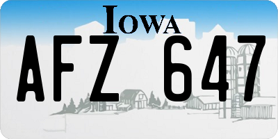 IA license plate AFZ647