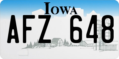 IA license plate AFZ648