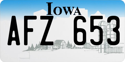 IA license plate AFZ653