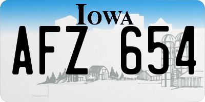 IA license plate AFZ654