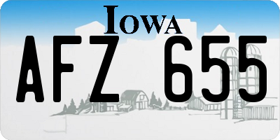 IA license plate AFZ655