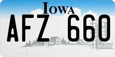 IA license plate AFZ660