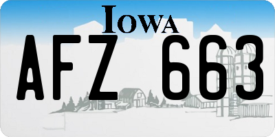 IA license plate AFZ663