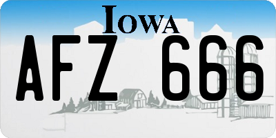 IA license plate AFZ666