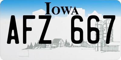 IA license plate AFZ667