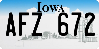 IA license plate AFZ672
