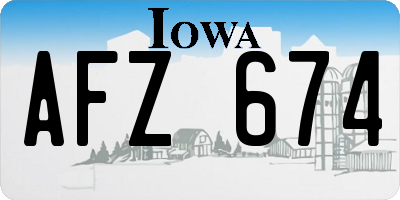IA license plate AFZ674