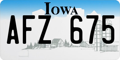 IA license plate AFZ675