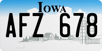 IA license plate AFZ678