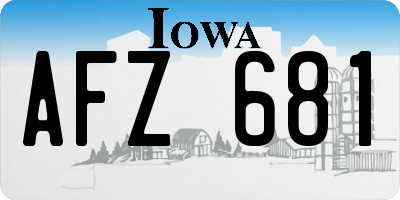 IA license plate AFZ681