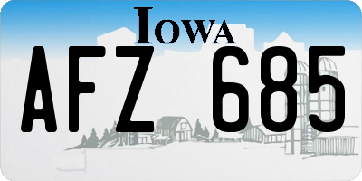 IA license plate AFZ685
