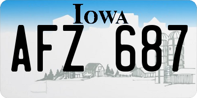 IA license plate AFZ687