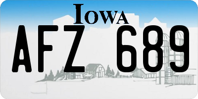 IA license plate AFZ689