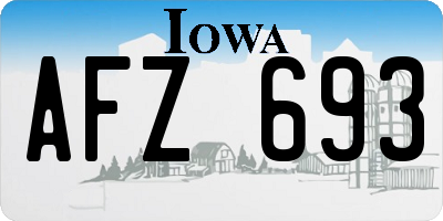 IA license plate AFZ693