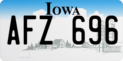 IA license plate AFZ696