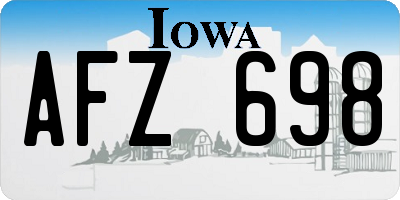 IA license plate AFZ698