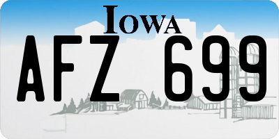 IA license plate AFZ699