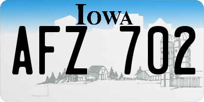 IA license plate AFZ702