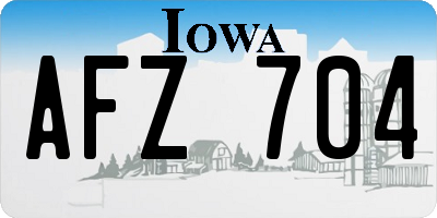 IA license plate AFZ704