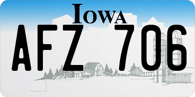 IA license plate AFZ706