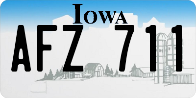 IA license plate AFZ711