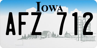 IA license plate AFZ712